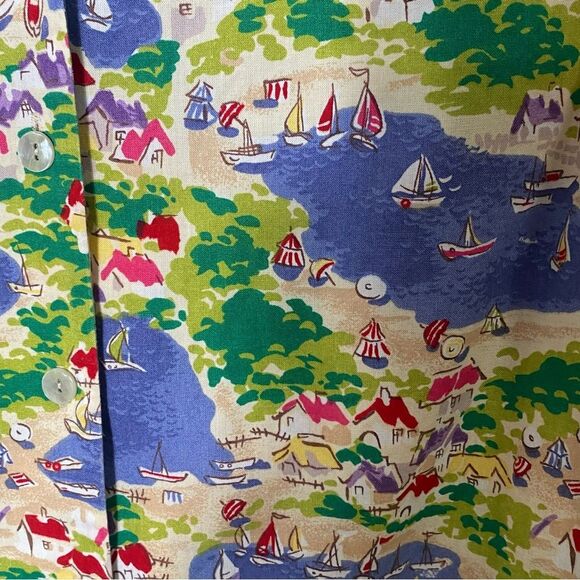 Vintage Talbots Button Up Camp Shirt Blouse Coastal Vacation Women's Size Small - Picture 3 of 12